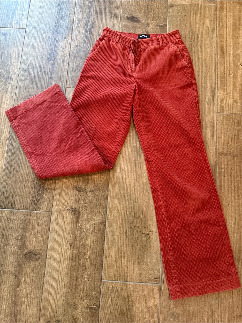 Express Rust Wide Corduroy Jeans